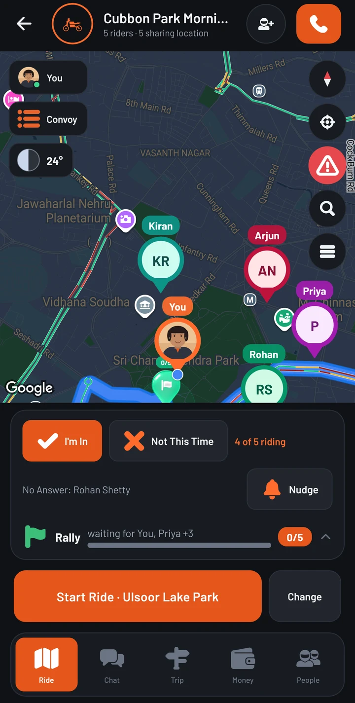 The live group map