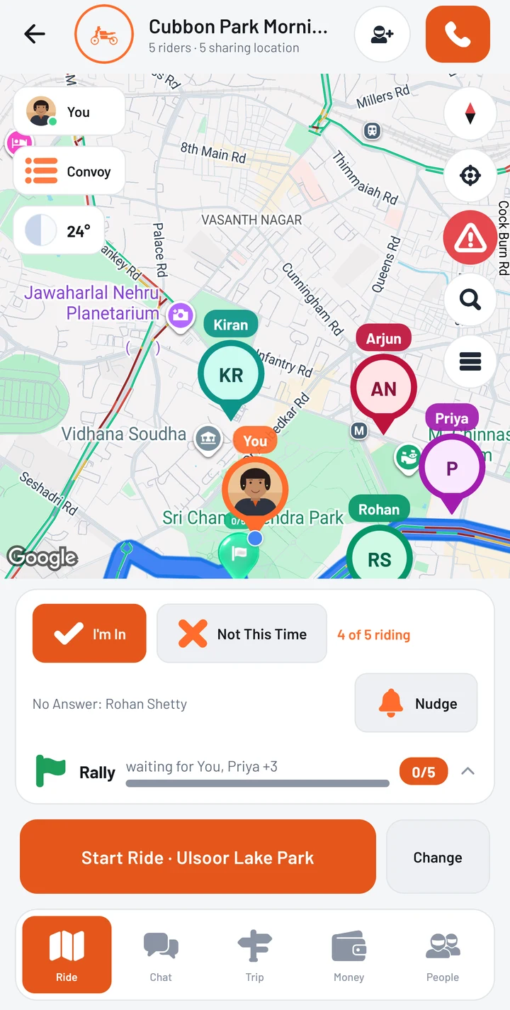 The live group map