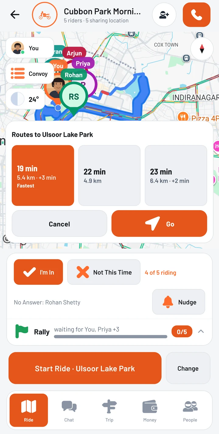 Routes to the next stop: three ways there